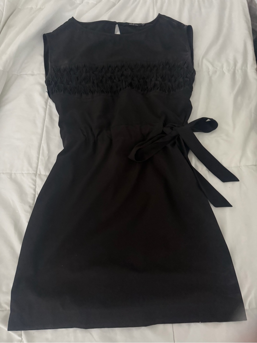 Ark & Co Black Sleeveless Mini Dress with Waist Tie